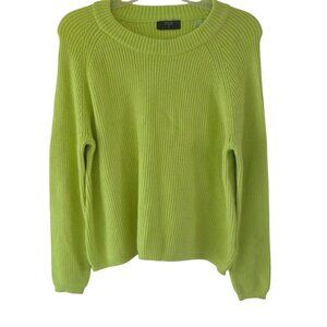 Tahari Womens Size Small  Lime Green Long Sleeve Sweater